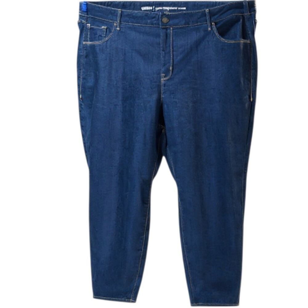 Old Navy Womens Plus 28 Mid Rise Super Skinny Jeans Blue Stretch Denim 50w